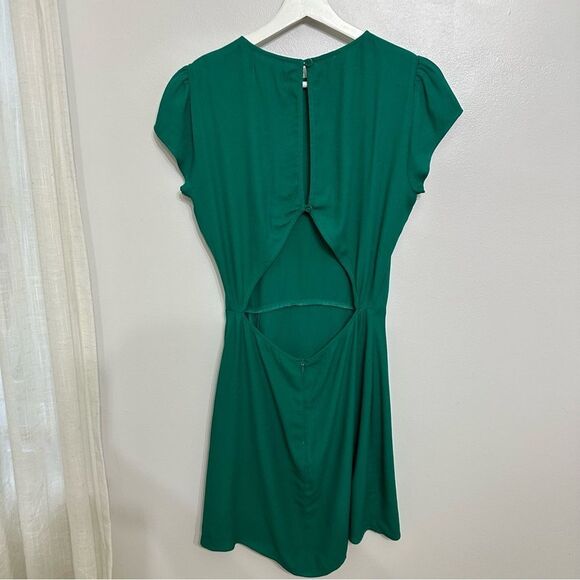 Reformation Lena Dress Green Open Back - Picture 2 of 6